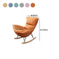Modern Glider Chair Solid Color Faux Leather Rocking Chair with Cushions