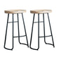 Industrial Counter Bar Stool Natural Solid Wood and Metal Saddle Seat Counter Chair
