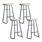 Industrial Counter Bar Stool Natural Solid Wood and Metal Saddle Seat Counter Chair