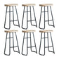Industrial Counter Bar Stool Natural Solid Wood and Metal Saddle Seat Counter Chair