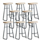 Industrial Counter Bar Stool Natural Solid Wood and Metal Saddle Seat Counter Chair