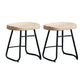 Industrial Counter Bar Stool Natural Solid Wood and Metal Saddle Seat Counter Chair
