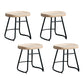 Industrial Counter Bar Stool Natural Solid Wood and Metal Saddle Seat Counter Chair