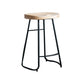 Industrial Counter Bar Stool Natural Solid Wood and Metal Saddle Seat Counter Chair