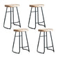 Industrial Counter Bar Stool Natural Solid Wood and Metal Saddle Seat Counter Chair