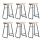 Industrial Counter Bar Stool Natural Solid Wood and Metal Saddle Seat Counter Chair