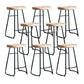 Industrial Counter Bar Stool Natural Solid Wood and Metal Saddle Seat Counter Chair