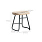 Industrial Counter Bar Stool Natural Solid Wood and Metal Saddle Seat Counter Chair