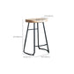 Industrial Counter Bar Stool Natural Solid Wood and Metal Saddle Seat Counter Chair