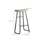Industrial Counter Bar Stool Natural Solid Wood and Metal Saddle Seat Counter Chair