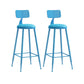 Nordic Armless Backrest Counter Stool Iron Couture Bar Stool with Cushion and Pedal Blue 2 Piece Set Bar Stool(30"H) Clearhalo 'Bar Furniture' 'Bar Stools' 'bar_stools' 'furn' 'furn_bar_stools' 'Furniture' 'Kitchen & Dining Furniture' 6152132