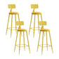 Nordic Armless Backrest Counter Stool Iron Couture Bar Stool with Cushion and Pedal Yellow 4 Piece Set Bar Stool(30"H) Clearhalo 'Bar Furniture' 'Bar Stools' 'bar_stools' 'furn' 'furn_bar_stools' 'Furniture' 'Kitchen & Dining Furniture' 6152144