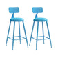 Nordic Armless Backrest Counter Stool Iron Couture Bar Stool with Cushion and Pedal Blue 2 Piece Set Counter Stool(26"H) Clearhalo 'Bar Furniture' 'Bar Stools' 'bar_stools' 'furn' 'furn_bar_stools' 'Furniture' 'Kitchen & Dining Furniture' 6152161