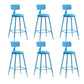 Nordic Armless Backrest Counter Stool Iron Couture Bar Stool with Cushion and Pedal Blue 6 Piece Set Counter Stool(26"H) Clearhalo 'Bar Furniture' 'Bar Stools' 'bar_stools' 'furn' 'furn_bar_stools' 'Furniture' 'Kitchen & Dining Furniture' 6152163