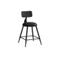 Nordic Armless Backrest Counter Stool Iron Couture Bar Stool with Cushion and Pedal Black 1 Piece Short Stool(18"H) Clearhalo 'Bar Furniture' 'Bar Stools' 'bar_stools' 'furn' 'furn_bar_stools' 'Furniture' 'Kitchen & Dining Furniture' 6152165