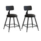 Nordic Armless Backrest Counter Stool Iron Couture Bar Stool with Cushion and Pedal Black 2 Piece Set Short Stool(18"H) Clearhalo 'Bar Furniture' 'Bar Stools' 'bar_stools' 'furn' 'furn_bar_stools' 'Furniture' 'Kitchen & Dining Furniture' 6152166