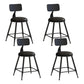 Nordic Armless Backrest Counter Stool Iron Couture Bar Stool with Cushion and Pedal Black 4 Piece Set Short Stool(18"H) Clearhalo 'Bar Furniture' 'Bar Stools' 'bar_stools' 'furn' 'furn_bar_stools' 'Furniture' 'Kitchen & Dining Furniture' 6152167