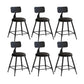 Nordic Armless Backrest Counter Stool Iron Couture Bar Stool with Cushion and Pedal Black 6 Piece Set Short Stool(18"H) Clearhalo 'Bar Furniture' 'Bar Stools' 'bar_stools' 'furn' 'furn_bar_stools' 'Furniture' 'Kitchen & Dining Furniture' 6152168