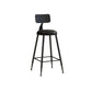 Nordic Armless Backrest Counter Stool Iron Couture Bar Stool with Cushion and Pedal Black 1 Piece Counter Stool(26"H) Clearhalo 'Bar Furniture' 'Bar Stools' 'bar_stools' 'furn' 'furn_bar_stools' 'Furniture' 'Kitchen & Dining Furniture' 6152170