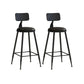 Nordic Armless Backrest Counter Stool Iron Couture Bar Stool with Cushion and Pedal Black 2 Piece Set Counter Stool(26"H) Clearhalo 'Bar Furniture' 'Bar Stools' 'bar_stools' 'furn' 'furn_bar_stools' 'Furniture' 'Kitchen & Dining Furniture' 6152171