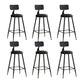 Nordic Armless Backrest Counter Stool Iron Couture Bar Stool with Cushion and Pedal Black 6 Piece Set Counter Stool(26"H) Clearhalo 'Bar Furniture' 'Bar Stools' 'bar_stools' 'furn' 'furn_bar_stools' 'Furniture' 'Kitchen & Dining Furniture' 6152173