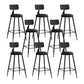 Nordic Armless Backrest Counter Stool Iron Couture Bar Stool with Cushion and Pedal Black 8 Piece Set Counter Stool(26"H) Clearhalo 'Bar Furniture' 'Bar Stools' 'bar_stools' 'furn' 'furn_bar_stools' 'Furniture' 'Kitchen & Dining Furniture' 6152174