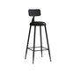 Nordic Armless Backrest Counter Stool Iron Couture Bar Stool with Cushion and Pedal Black 1 Piece Bar Stool(30"H) Clearhalo 'Bar Furniture' 'Bar Stools' 'bar_stools' 'furn' 'furn_bar_stools' 'Furniture' 'Kitchen & Dining Furniture' 6152175
