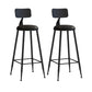 Nordic Armless Backrest Counter Stool Iron Couture Bar Stool with Cushion and Pedal Black 2 Piece Set Bar Stool(30"H) Clearhalo 'Bar Furniture' 'Bar Stools' 'bar_stools' 'furn' 'furn_bar_stools' 'Furniture' 'Kitchen & Dining Furniture' 6152176