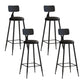 Nordic Armless Backrest Counter Stool Iron Couture Bar Stool with Cushion and Pedal Black 4 Piece Set Bar Stool(30"H) Clearhalo 'Bar Furniture' 'Bar Stools' 'bar_stools' 'furn' 'furn_bar_stools' 'Furniture' 'Kitchen & Dining Furniture' 6152177