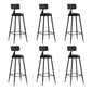 Nordic Armless Backrest Counter Stool Iron Couture Bar Stool with Cushion and Pedal Black 6 Piece Set Bar Stool(30"H) Clearhalo 'Bar Furniture' 'Bar Stools' 'bar_stools' 'furn' 'furn_bar_stools' 'Furniture' 'Kitchen & Dining Furniture' 6152178