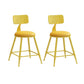 Nordic Armless Backrest Counter Stool Iron Couture Bar Stool with Cushion and Pedal Yellow 2 Piece Set Short Stool(18"H) Clearhalo 'Bar Furniture' 'Bar Stools' 'bar_stools' 'furn' 'furn_bar_stools' 'Furniture' 'Kitchen & Dining Furniture' 6152181