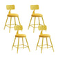 Nordic Armless Backrest Counter Stool Iron Couture Bar Stool with Cushion and Pedal Yellow 4 Piece Set Short Stool(18"H) Clearhalo 'Bar Furniture' 'Bar Stools' 'bar_stools' 'furn' 'furn_bar_stools' 'Furniture' 'Kitchen & Dining Furniture' 6152182