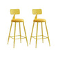 Nordic Armless Backrest Counter Stool Iron Couture Bar Stool with Cushion and Pedal Yellow 2 Piece Set Counter Stool(26"H) Clearhalo 'Bar Furniture' 'Bar Stools' 'bar_stools' 'furn' 'furn_bar_stools' 'Furniture' 'Kitchen & Dining Furniture' 6152186
