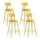Nordic Armless Backrest Counter Stool Iron Couture Bar Stool with Cushion and Pedal Yellow 4 Piece Set Counter Stool(26"H) Clearhalo 'Bar Furniture' 'Bar Stools' 'bar_stools' 'furn' 'furn_bar_stools' 'Furniture' 'Kitchen & Dining Furniture' 6152187
