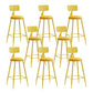 Nordic Armless Backrest Counter Stool Iron Couture Bar Stool with Cushion and Pedal Yellow 8 Piece Set Counter Stool(26"H) Clearhalo 'Bar Furniture' 'Bar Stools' 'bar_stools' 'furn' 'furn_bar_stools' 'Furniture' 'Kitchen & Dining Furniture' 6152189