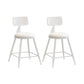 Nordic Armless Backrest Counter Stool Iron Couture Bar Stool with Cushion and Pedal White 2 Piece Set Short Stool(18"H) Clearhalo 'Bar Furniture' 'Bar Stools' 'bar_stools' 'furn' 'furn_bar_stools' 'Furniture' 'Kitchen & Dining Furniture' 6152191