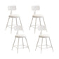 Nordic Armless Backrest Counter Stool Iron Couture Bar Stool with Cushion and Pedal White 4 Piece Set Short Stool(18"H) Clearhalo 'Bar Furniture' 'Bar Stools' 'bar_stools' 'furn' 'furn_bar_stools' 'Furniture' 'Kitchen & Dining Furniture' 6152192