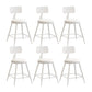 Nordic Armless Backrest Counter Stool Iron Couture Bar Stool with Cushion and Pedal White 6 Piece Set Short Stool(18"H) Clearhalo 'Bar Furniture' 'Bar Stools' 'bar_stools' 'furn' 'furn_bar_stools' 'Furniture' 'Kitchen & Dining Furniture' 6152193