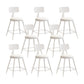 Nordic Armless Backrest Counter Stool Iron Couture Bar Stool with Cushion and Pedal White 8 Piece Set Short Stool(18"H) Clearhalo 'Bar Furniture' 'Bar Stools' 'bar_stools' 'furn' 'furn_bar_stools' 'Furniture' 'Kitchen & Dining Furniture' 6152194
