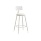 Nordic Armless Backrest Counter Stool Iron Couture Bar Stool with Cushion and Pedal White 1 Piece Counter Stool(26"H) Clearhalo 'Bar Furniture' 'Bar Stools' 'bar_stools' 'furn' 'furn_bar_stools' 'Furniture' 'Kitchen & Dining Furniture' 6152195