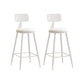 Nordic Armless Backrest Counter Stool Iron Couture Bar Stool with Cushion and Pedal White 2 Piece Set Counter Stool(26"H) Clearhalo 'Bar Furniture' 'Bar Stools' 'bar_stools' 'furn' 'furn_bar_stools' 'Furniture' 'Kitchen & Dining Furniture' 6152196