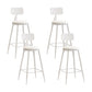 Nordic Armless Backrest Counter Stool Iron Couture Bar Stool with Cushion and Pedal White 4 Piece Set Counter Stool(26"H) Clearhalo 'Bar Furniture' 'Bar Stools' 'bar_stools' 'furn' 'furn_bar_stools' 'Furniture' 'Kitchen & Dining Furniture' 6152197