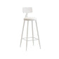 Nordic Armless Backrest Counter Stool Iron Couture Bar Stool with Cushion and Pedal White 1 Piece Bar Stool(30"H) Clearhalo 'Bar Furniture' 'Bar Stools' 'bar_stools' 'furn' 'furn_bar_stools' 'Furniture' 'Kitchen & Dining Furniture' 6152200