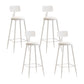 Nordic Armless Backrest Counter Stool Iron Couture Bar Stool with Cushion and Pedal White 4 Piece Set Bar Stool(30"H) Clearhalo 'Bar Furniture' 'Bar Stools' 'bar_stools' 'furn' 'furn_bar_stools' 'Furniture' 'Kitchen & Dining Furniture' 6152202