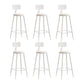 Nordic Armless Backrest Counter Stool Iron Couture Bar Stool with Cushion and Pedal White 6 Piece Set Bar Stool(30"H) Clearhalo 'Bar Furniture' 'Bar Stools' 'bar_stools' 'furn' 'furn_bar_stools' 'Furniture' 'Kitchen & Dining Furniture' 6152203