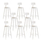 Nordic Armless Backrest Counter Stool Iron Couture Bar Stool with Cushion and Pedal White 8 Piece Set Bar Stool(30"H) Clearhalo 'Bar Furniture' 'Bar Stools' 'bar_stools' 'furn' 'furn_bar_stools' 'Furniture' 'Kitchen & Dining Furniture' 6152204