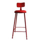 Nordic Armless Backrest Counter Stool Iron Couture Bar Stool with Cushion and Pedal Red 1 Piece Clearhalo 'Bar Furniture' 'Bar Stools' 'bar_stools' 'furn' 'furn_bar_stools' 'Furniture' 'Kitchen & Dining Furniture' 6152205