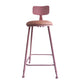 Nordic Armless Backrest Counter Stool Iron Couture Bar Stool with Cushion and Pedal Pink 1 Piece Clearhalo 'Bar Furniture' 'Bar Stools' 'bar_stools' 'furn' 'furn_bar_stools' 'Furniture' 'Kitchen & Dining Furniture' 6152210