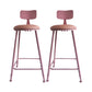 Nordic Armless Backrest Counter Stool Iron Couture Bar Stool with Cushion and Pedal Pink 2 Piece Set Clearhalo 'Bar Furniture' 'Bar Stools' 'bar_stools' 'furn' 'furn_bar_stools' 'Furniture' 'Kitchen & Dining Furniture' 6152211