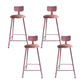Nordic Armless Backrest Counter Stool Iron Couture Bar Stool with Cushion and Pedal Pink 4 Piece Set Clearhalo 'Bar Furniture' 'Bar Stools' 'bar_stools' 'furn' 'furn_bar_stools' 'Furniture' 'Kitchen & Dining Furniture' 6152212